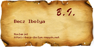 Becz Ibolya névjegykártya